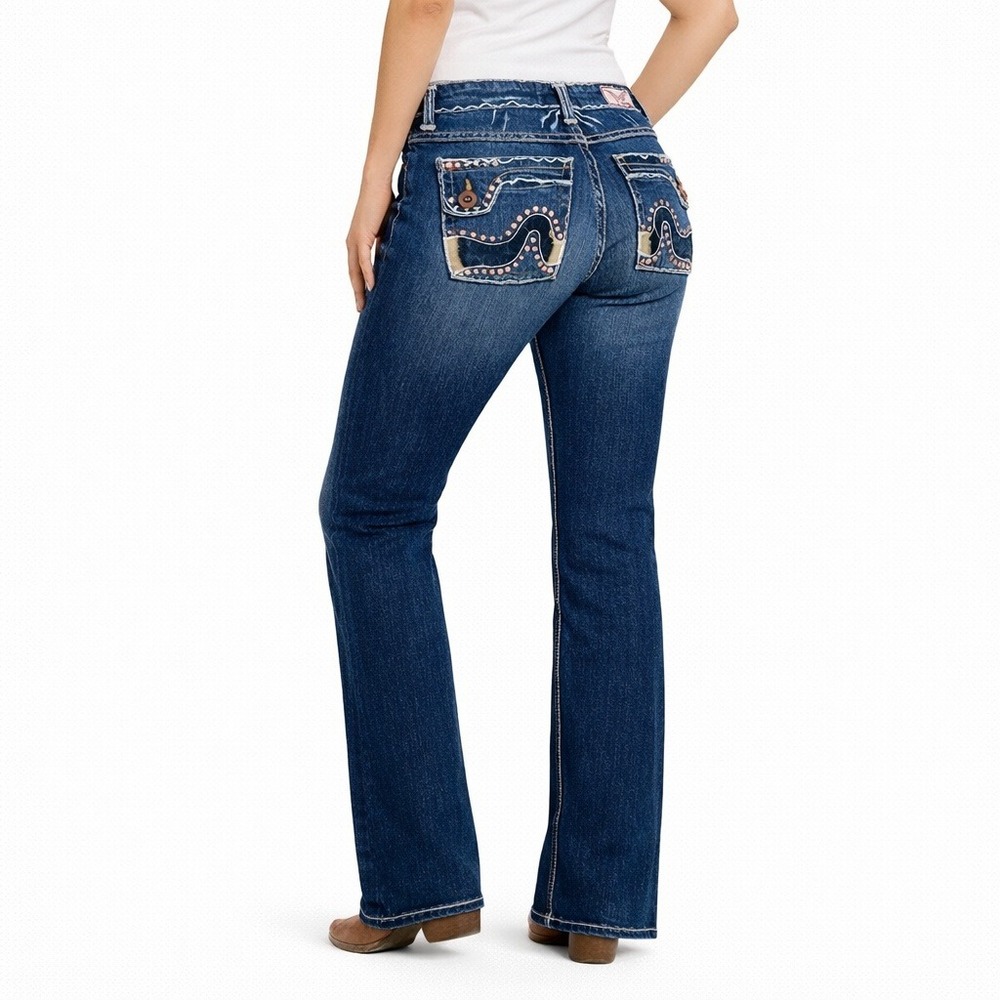 vtg LAGUNA BEACH Embellished Low-Rise Bootcut Jeans. Size 28‎